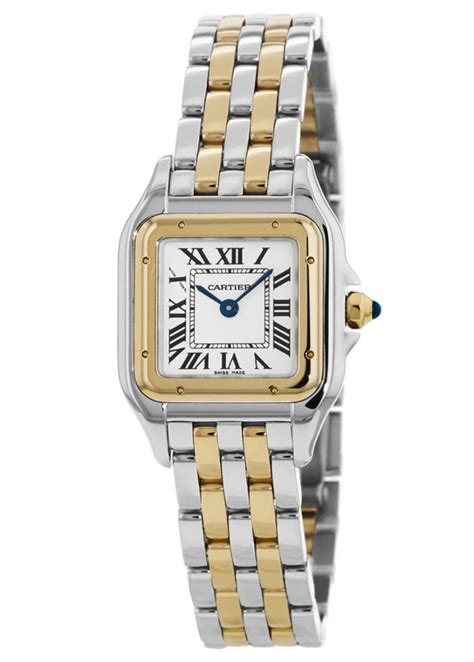 silver and gold cartier watch|cartier panthere watch price new.